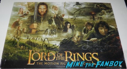 lord of the rings trilogy signed autograph poster hugo weaving orlando bloom