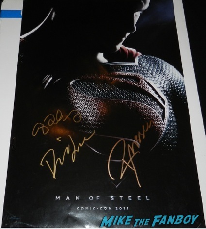 Amy Adams signed autograph man of steel mini poster russell crowe diane lane 
