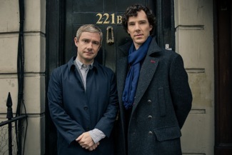 Sherlock Season 3 Sundays January 19 - February 2, 2014 10pm ET on MASTERPIECE on PBS  Sherlock Holmes stalks again in a third season of the hit modern version of the Arthur Conan Doyle classic, starring Benedict Cumberbatch (War Horse) as the go-to consulting detective in 21st-century London and Martin Freeman (The Hobbit) as his loyal friend, Dr. John Watson.  Shown from left to right: Martin Freeman as Dr. John Watson and Benedict Cumberbatch as Sherlock Holmes