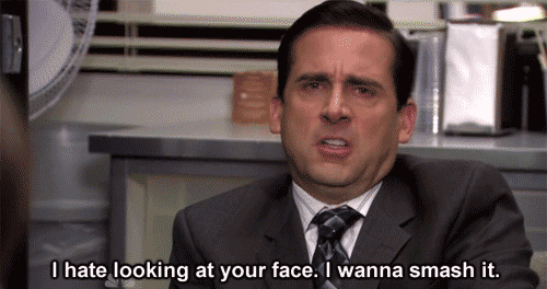 steve carrell animated gif the office I hate your face