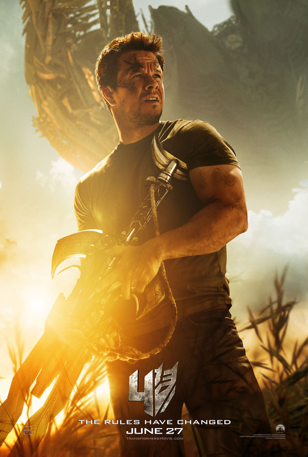 Mark Wahlberg Transformers: Age of Extinction character poster rare muscle bicep