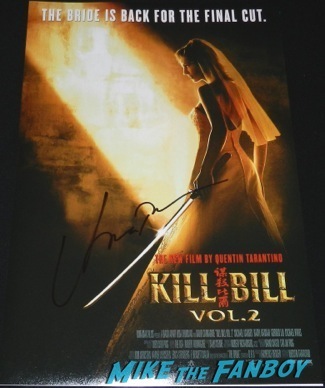 uma thurman signed kill bill poster autograph hot rare 