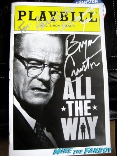 Bryan Cranston signing autographs all they way broadway fan photo 1