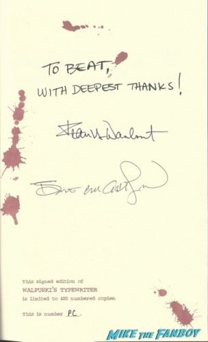 Frank Darabont signed autograph script page rare