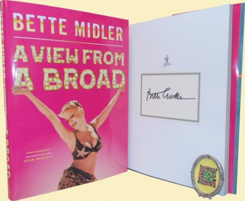 bette midler signed autograph book a view from a broad