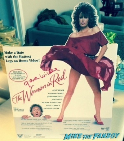 the woman in red counter standee signed by gene wilder 2