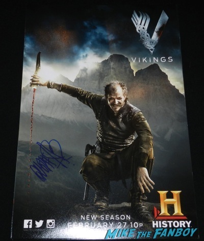 gustaf skarsgard signed autograph lenticular vikings television academy q and a clive standen katheryn winnick 3