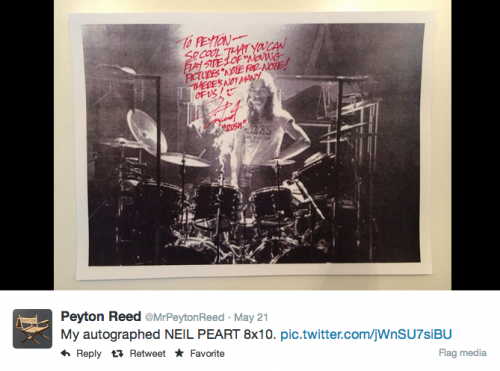 Peyton reed autograph collection drummer 
