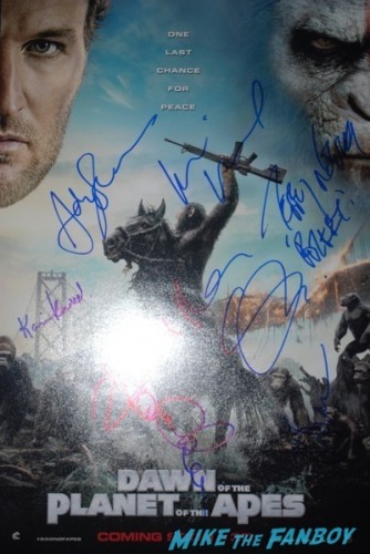 Dawn of the planet of the apes signed autograph movie poster rare movie premiere andy serkis keri russell   4