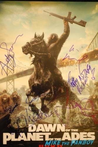 Dawn of the planet of the apes signed autograph movie poster rare movie premiere andy serkis keri russell   4