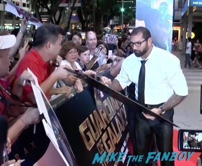 Guardians of the galaxy singapore fan event zoe saldana dave Bautista signing autographs    9