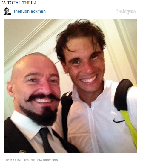 hugh jackman instagram tennis stars
