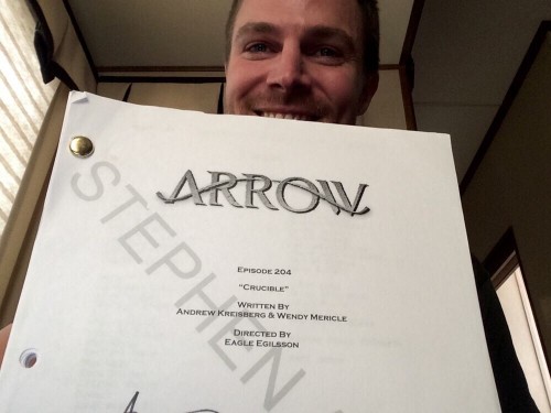 stephen amell signed arrow scripts for charity 