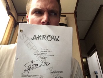 stephen amell signed arrow scripts for charity