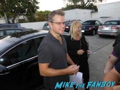 Matt Damon signing autographs jonathan silverman 2014 weekend at bernie's   15