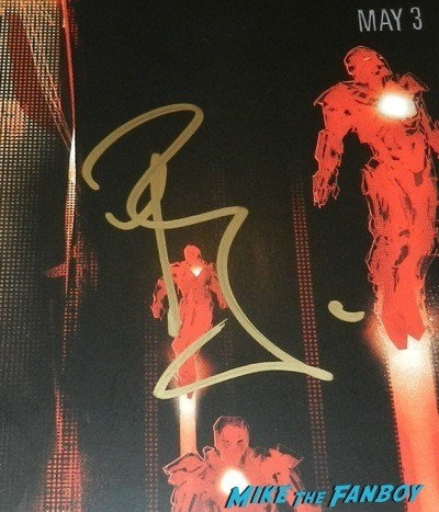 Robert Downey Jr signed autograph iron man 3 imax promo poster lithograph 