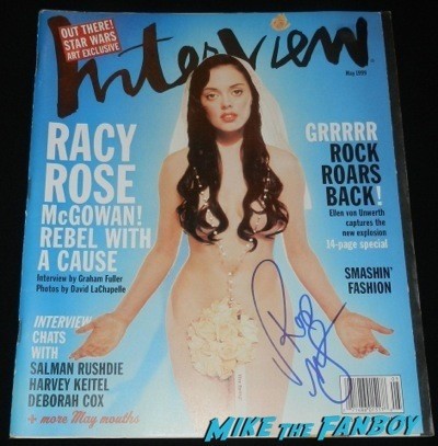 Rose McGowan signed interview magazine  Dawnfest los angeles signing autographs fan photo rare  6