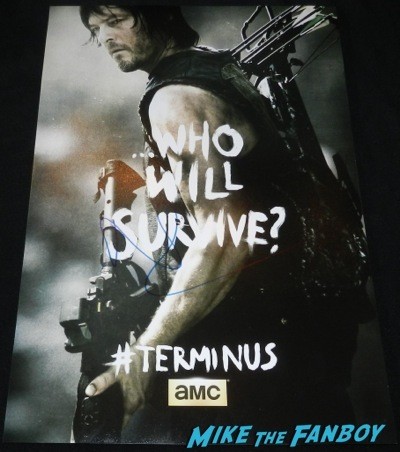 Norman Reedus signed autograph the walking dead terminus poster 