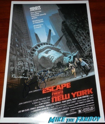 kurt russell signed autograph escape from new york poster overboard 6