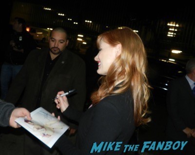 Jessica Chastain signing autographs interstellar q and a 2