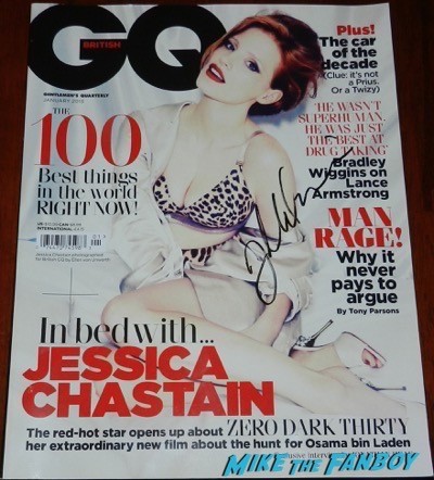 Jessica Chastain signed autograph british gq magazine 