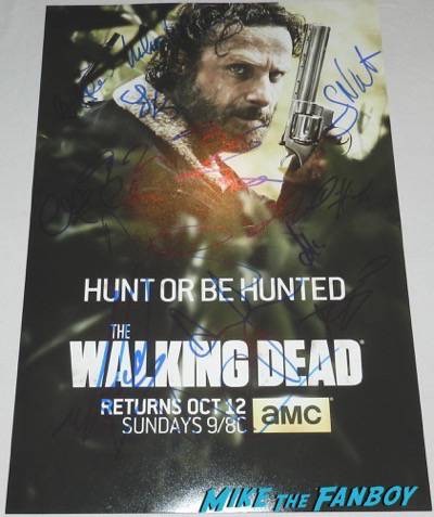lauren cohan signed walking dead who will survive poster