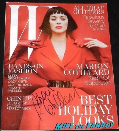 Marion Cotillard signed W Magazine cover