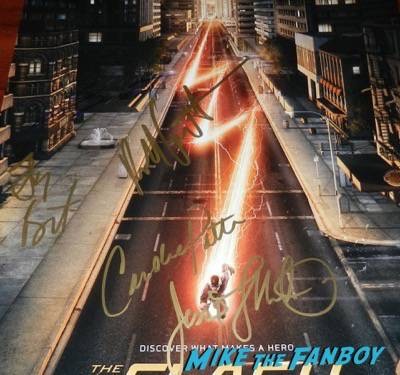 the flash cast signed mini poster