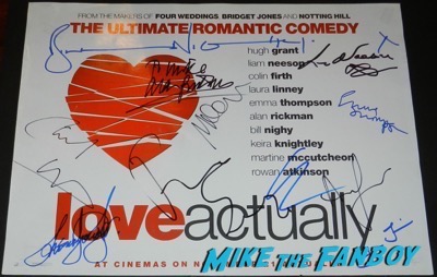 alan rickman signed autograph love actually uk quad poster