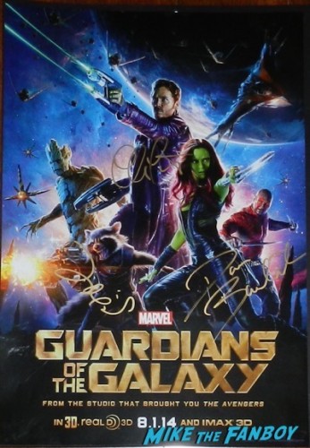 zoe saldana signed autograph guardians of the galaxy mini poster