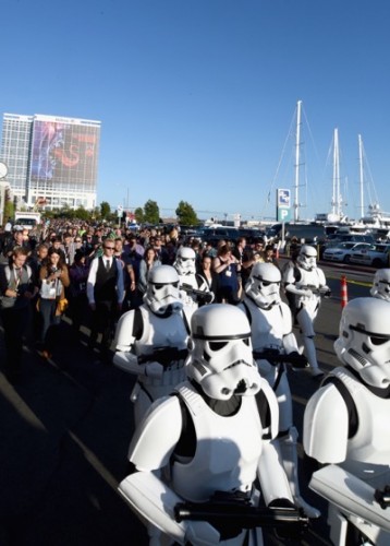 SAN DIEGO, CA - JULY 10:  Following the `Star Wars` Hall H presentation at Comic-Con International 2015 at the San Diego Convention Center in San Diego, Calif., the audience of more than 6000 fans walked to a surprise `Star Wars` Fan Concert performed by the San Diego Symphony, featuring the classic `Star Wars` music of composer John Williams, at the Embarcadero Marina Park South on July 10, 2015 in San Diego, California.  (Photo by Michael Buckner/Getty Images for Disney)
