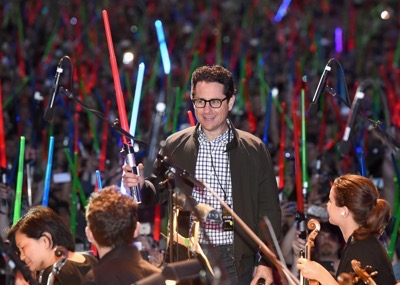 SAN DIEGO, CA - JULY 10:  Director J.J. Abrams and more than 6000 fans enjoyed a surprise "Star Wars" Fan Concert performed by the San Diego Symphony, featuring the classic "Star Wars" music of composer John Williams, at the Embarcadero Marina Park South on July 10, 2015 in San Diego, California.  (Photo by Michael Buckner/Getty Images for Disney) *** Local Caption *** J.J. Abrams
