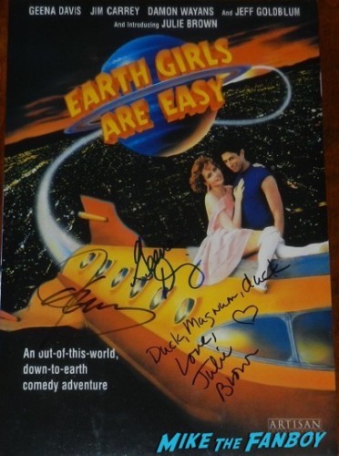 Geena Davis signed autograph earth girls are easy poster 