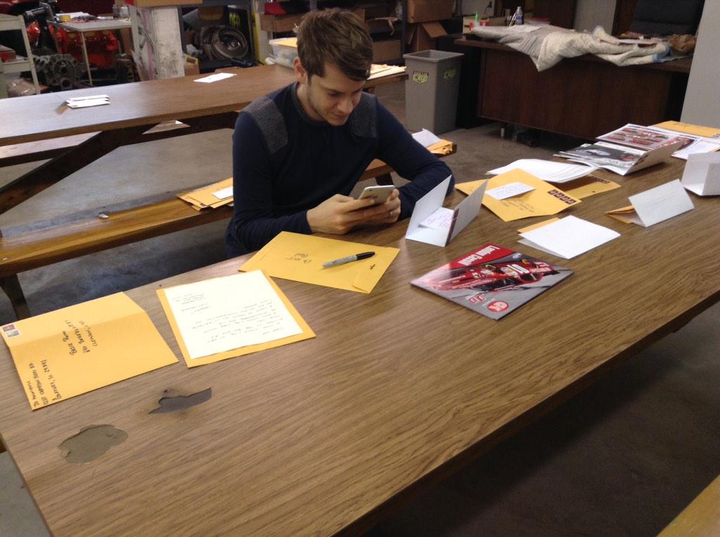 landon Cassill signing autographs fanmail