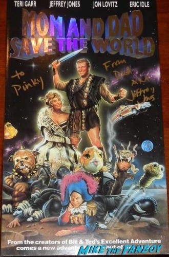 Jeffrey Jones signed autograph mom and dad save the world oversize VHS Box