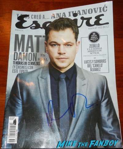 Matt damon mexico esquire magazine signed autograph