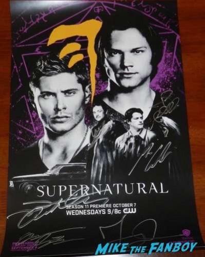 Supernatural signed autograph sdcc comic con poster 2015