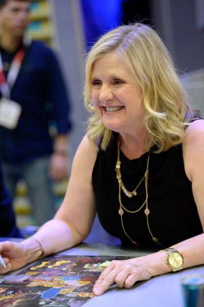 FOX FANFARE AT SAN DIEGO COMIC-CON © 2015: THE SIMPSONS cast member Nancy Cartwright during THE SIMPSONS booth signing on Saturday, July 11 at the FOX FANFARE AT SAN DIEGO COMIC-CON © 2015. CR: Alan Hess/FOX © 2015 FOX BROADCASTING.