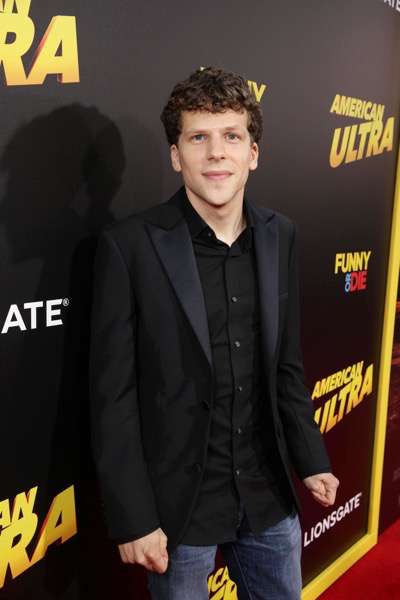 Jesse Eisenberg seen at The World Premiere of Lionsgate's 'American Ultra' at Ace Hotel on Tuesday, August 18, 2015, in Los Angeles, CA. (Photo by Eric Charbonneau/Invision for Lionsgate/AP Images)