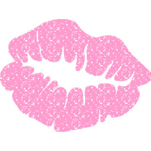 pink glitter kiss lips