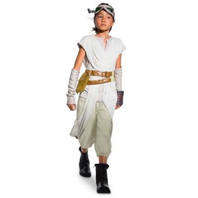 Rey Costume for Kids - Star Wars: The Force Awakens. .Available at Disney Store.MSRP: $59.95.Available: September 4. .For scavenging desert planets, making speedy escapes, and other epic adventures, our Rey Costume for Kids is the perfect fit. The tunic comes with pants, detached sleeves, boot covers and goggles...
