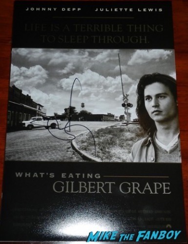 Johnny Depp signed autograph what's eating gilbert grape poster