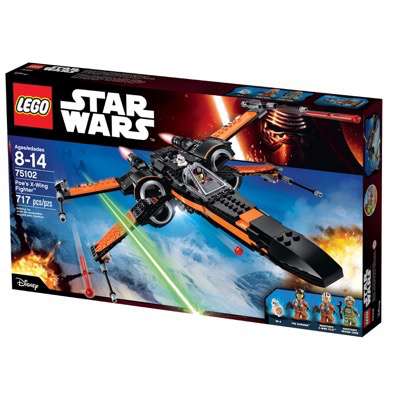 LEGO Star Wars Poe?s X-Wing Fighter?   Licensee: LEGO MSRP: $79.99 Available: September 4   Battle the forces of the First Order with Poe's X-Wing Fighter. This customized starfighter is packed with features, like the 4 spring-loaded shooters, 2 stud shooters, retractable landing gear, opening wings, opening cockpit with space for a minifigure and space behind for the BB-8 Astromech Droid. There?s even a loader with tool rack, extra ammunition, and a seat for a minifigure. So climb the access ladder, strap in and get ready to recreate your own great scenes from Star Wars: The Force Awakens! Includes 3 minifigures with assorted accessories: Poe Dameron, Resistance ground crew and a Resistance X-Wing Pilot, plus a BB-8 Astromech Droid.