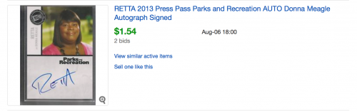retta autograph screenshot ebay