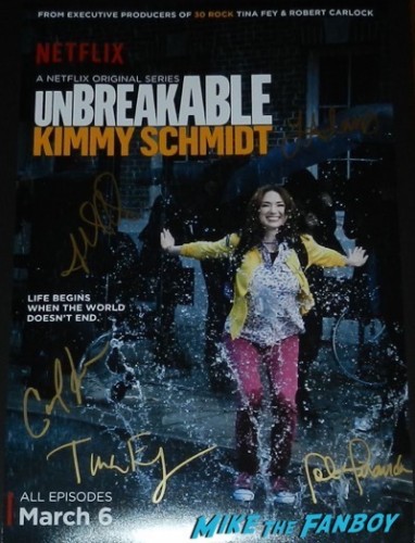 The Unbreakable Kimmy Schmidt signed autograph poster ellie kemper