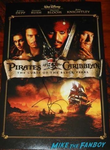 johnny depp signed autograph pirates of the Caribbean mini poster