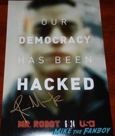 rami Malek signed autograph mr robot poster