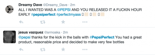 Pepsi Perfect Nasty Tweet