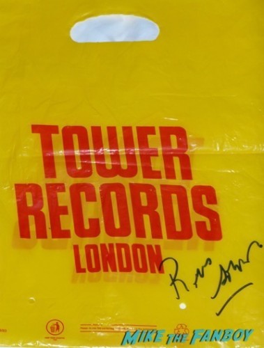 Tower records london bag signed by Russ Solomon sutograph