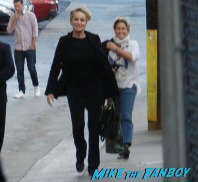 sharon stone arriving to jimmy kimmel live 2015